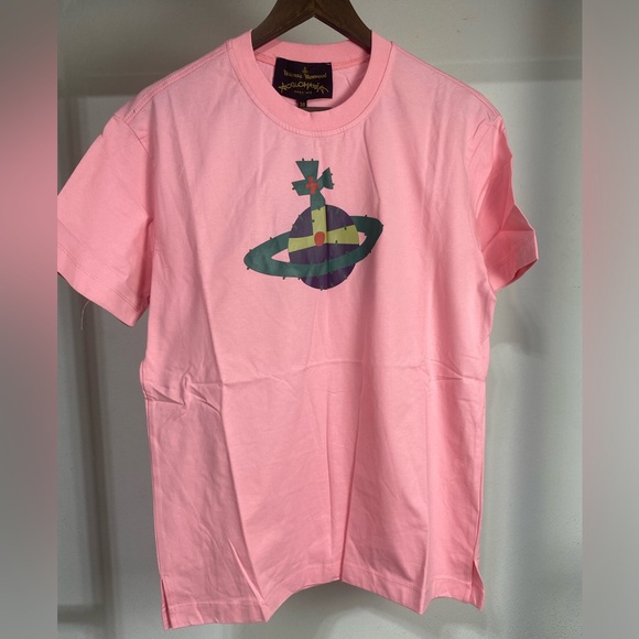 Vivienne Westwood Go Sprayorb Classic Tee Iconic Orbit Logo Unisex Sz S Pink - Picture 1 of 7